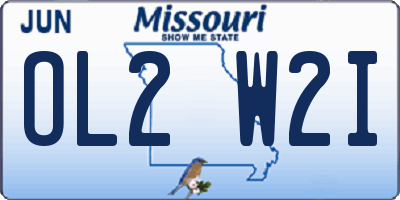 MO license plate OL2W2I