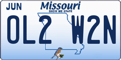 MO license plate OL2W2N