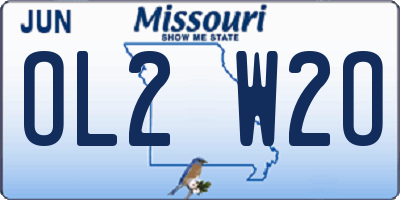 MO license plate OL2W2O