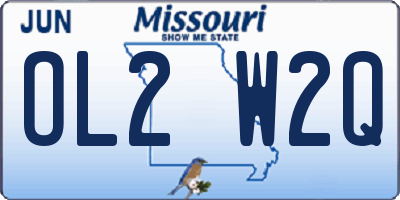 MO license plate OL2W2Q