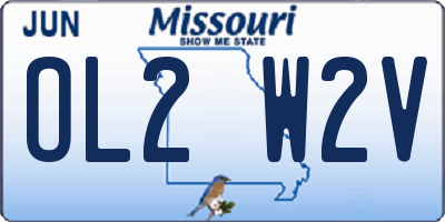 MO license plate OL2W2V