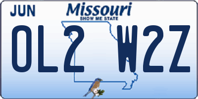 MO license plate OL2W2Z