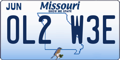 MO license plate OL2W3E