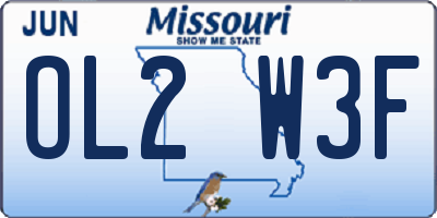 MO license plate OL2W3F