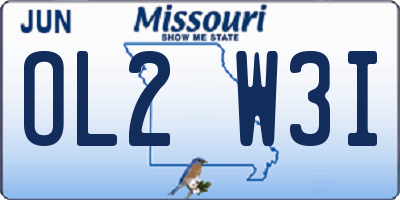 MO license plate OL2W3I