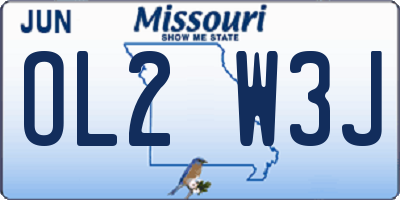 MO license plate OL2W3J