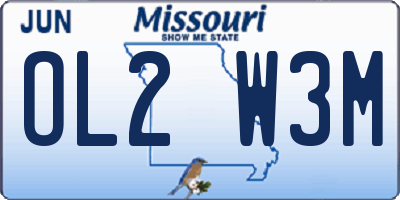 MO license plate OL2W3M
