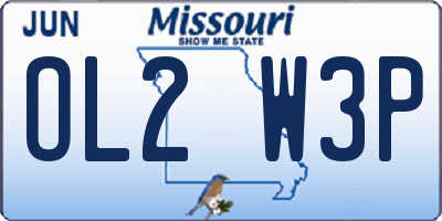 MO license plate OL2W3P