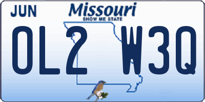 MO license plate OL2W3Q