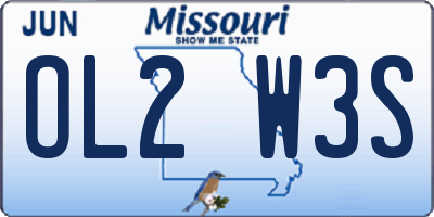 MO license plate OL2W3S