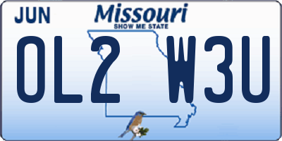 MO license plate OL2W3U