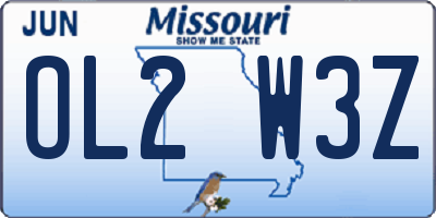 MO license plate OL2W3Z