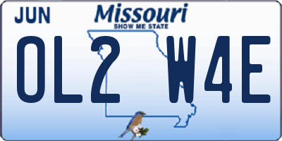 MO license plate OL2W4E