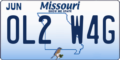 MO license plate OL2W4G