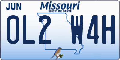 MO license plate OL2W4H