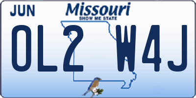 MO license plate OL2W4J