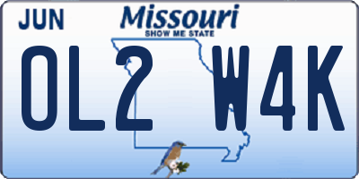 MO license plate OL2W4K