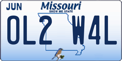 MO license plate OL2W4L
