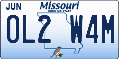 MO license plate OL2W4M