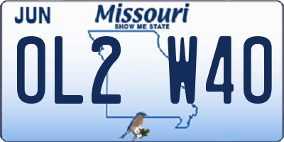 MO license plate OL2W4O