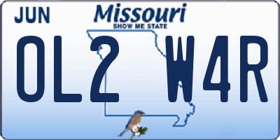 MO license plate OL2W4R
