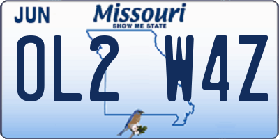 MO license plate OL2W4Z