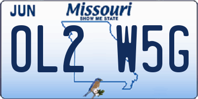 MO license plate OL2W5G