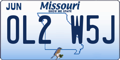 MO license plate OL2W5J
