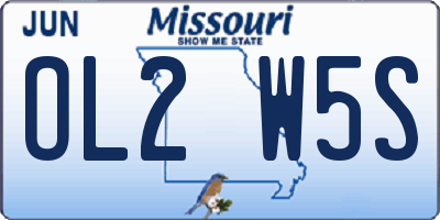 MO license plate OL2W5S