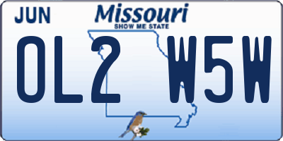 MO license plate OL2W5W