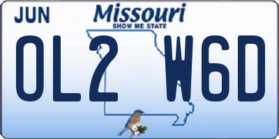 MO license plate OL2W6D