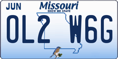 MO license plate OL2W6G