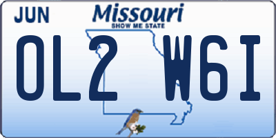 MO license plate OL2W6I