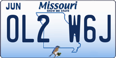 MO license plate OL2W6J