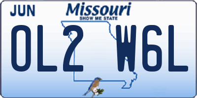 MO license plate OL2W6L