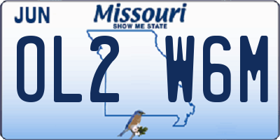 MO license plate OL2W6M