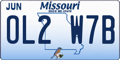MO license plate OL2W7B