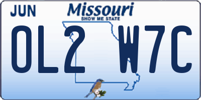 MO license plate OL2W7C