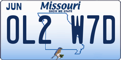 MO license plate OL2W7D