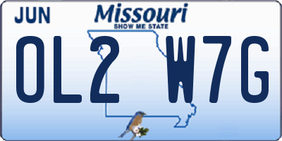 MO license plate OL2W7G