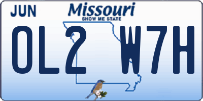MO license plate OL2W7H