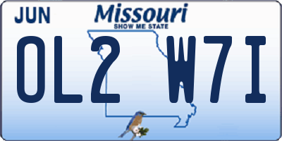 MO license plate OL2W7I