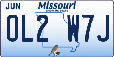 MO license plate OL2W7J