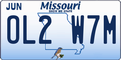 MO license plate OL2W7M