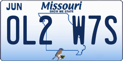 MO license plate OL2W7S