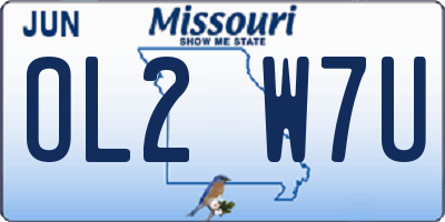 MO license plate OL2W7U