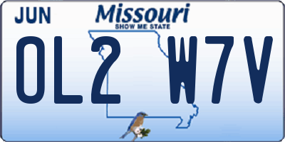 MO license plate OL2W7V