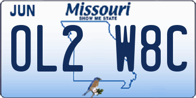 MO license plate OL2W8C