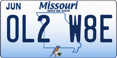MO license plate OL2W8E