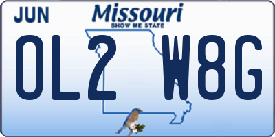 MO license plate OL2W8G